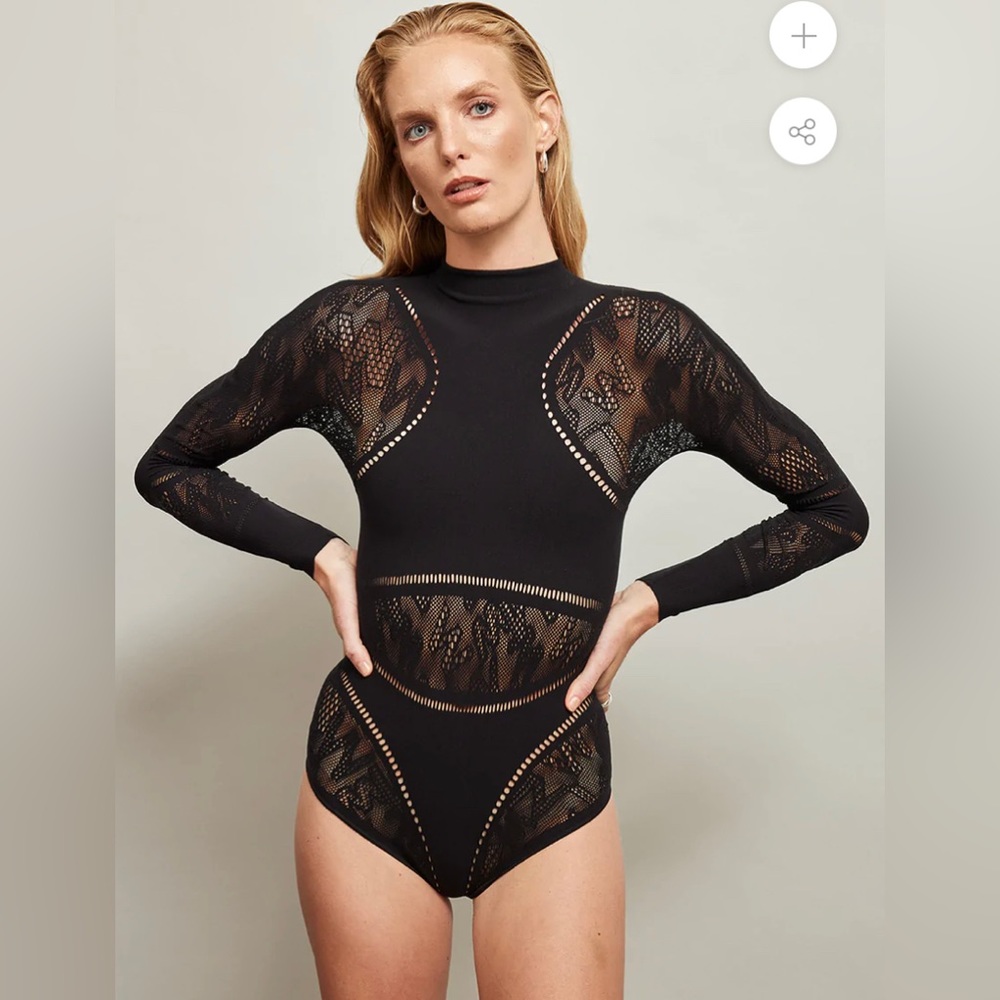 NWT Wolford Sporty Logo Net Body suit